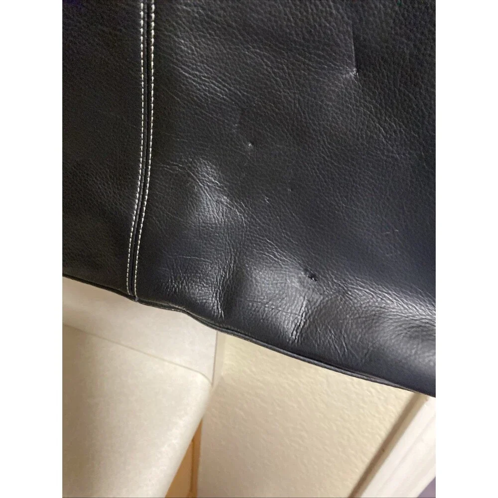 Levenger Black Leather Laptop Bag Messenger Unisex Brief Case